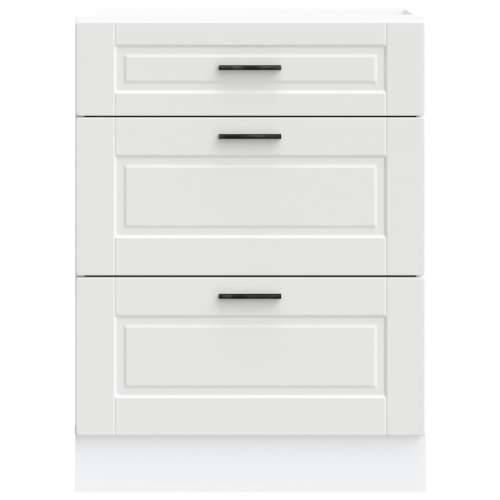 Donji kuhinjski ormarić Porto bijeli konstruirano drvo - Bijela 1 1 x donji ormarić (3 ladice) 60 cm Cijena