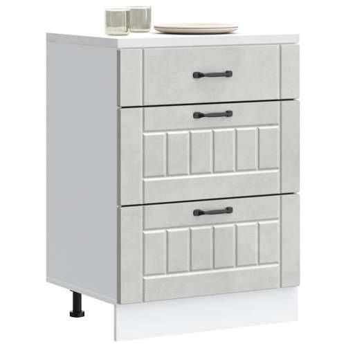 Donji kuhinjski ormarić Lucca boja betona konstruirano drvo - Beton siva 60 x 46 x 81.5 cm 1 1x bottom cabinet (3 drawers) Cijena