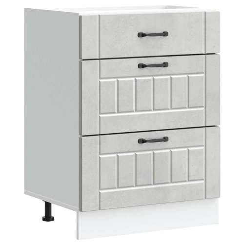 Donji kuhinjski ormarić Lucca boja betona konstruirano drvo - Beton siva 60 x 46 x 81.5 cm 1 1x bottom cabinet (3 drawers) Cijena