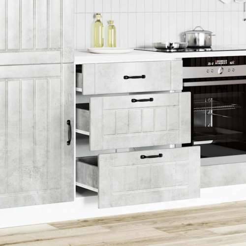 Donji kuhinjski ormarić Lucca boja betona konstruirano drvo - Beton siva 60 x 46 x 81.5 cm 1 1x bottom cabinet (3 drawers) Cijena