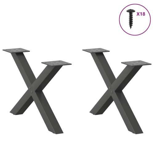Noge za klub stolić u obliku slova X, 2 kom, antracit, 50 x (30-31) cm, čelik - Antracit 50 x (30-31) cm (40 mm) 2 1 Cijena