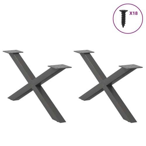Noge za klub stolić u obliku slova X, 2 kom, antracit, 70 x (30-31) cm, čelik - Antracit 70 x (30-31) cm (40 mm) 2 1 Cijena
