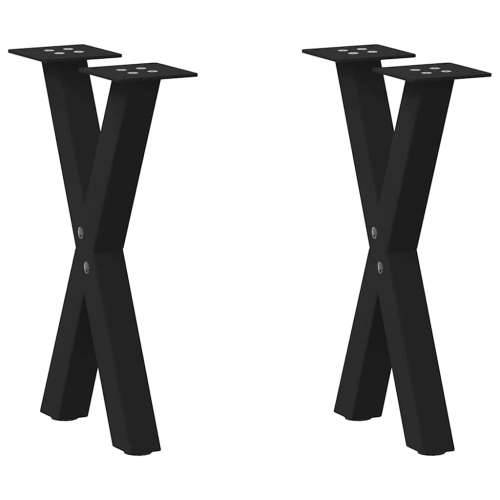 Noge za stolić u obliku slova X 2 kom crne 38x(42-43) cm čelik - Crna 38 x (42-43) cm (40 mm) 2 1 Cijena