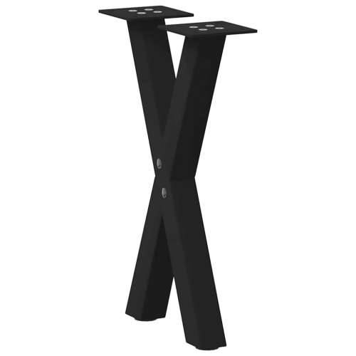 Noge za klub stolić u obliku slova X, 2 kom, crne, 38 x (42-43) cm, čelik - Crna 38 x (42-43) cm (40 mm) 2 1 Cijena