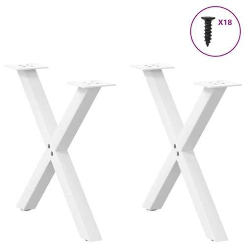 Noge za klub stolić u obliku slova X, 2 kom, bijele, 60 x (42-43) cm, čelik - Bijela 60 x (42-43) cm (40 mm) 2 1 Cijena