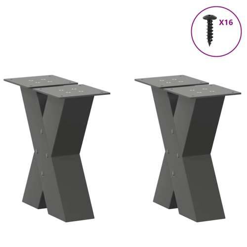 Noge za klub stolić u obliku slova X, 2 kom, antracit, 40 x (30-31) cm, čelik - Antracit 40 x (30-31) cm (80 mm) 2 1 Cijena