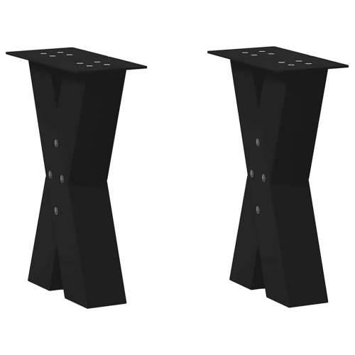 Noge za stolić u obliku slova X 2 kom crne 28x(42-43) cm čelik - Crna 28 x (42-43) cm (80 mm) 2 1 Cijena