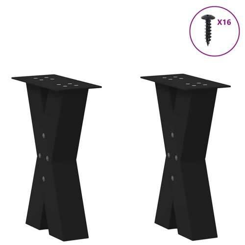 Noge za klub stolić u obliku slova X, 2 kom, crne, 28 x (42-43) cm, čelik - Crna 28 x (42-43) cm (80 mm) 2 1 Cijena