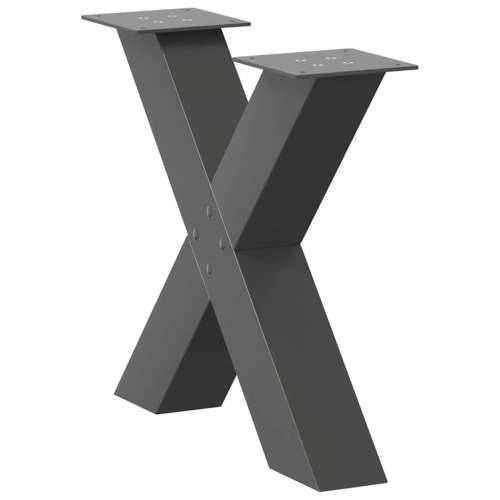 Noge za klub stolić u obliku slova X, 2 kom, antracit, 60 x (42-43) cm, čelik - Antracit 60 x (42-43) cm (80 mm) 2 1 Cijena