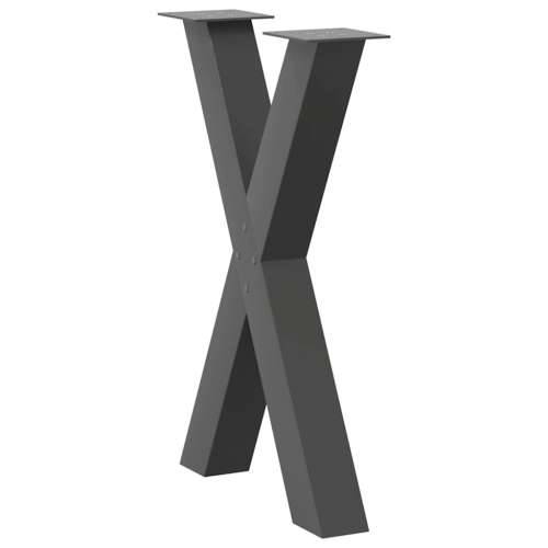 Noge za blagovaonski stol u obliku slova X, 2 kom, antracit, 60 x (72-73) cm, čelik - Antracit 60 x (72-73) cm (80 mm) 2 1 Cijena