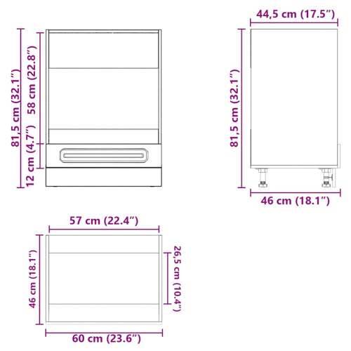Ormarić za pećnicu Kalmar boja hrasta konstruirano drvo - Dimljeni hrast 1 1 x ormarić za pećnicu 60 cm Cijena
