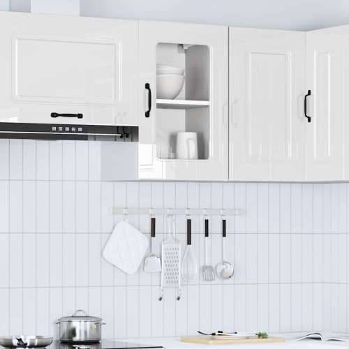 Kuhinjski zidni ormarić sa staklenim vratima Kalmar drveni - Visoko sjajno bijela 40 x 31 x 60 cm 1 1x wall glass cabinet (1 doo Cijena