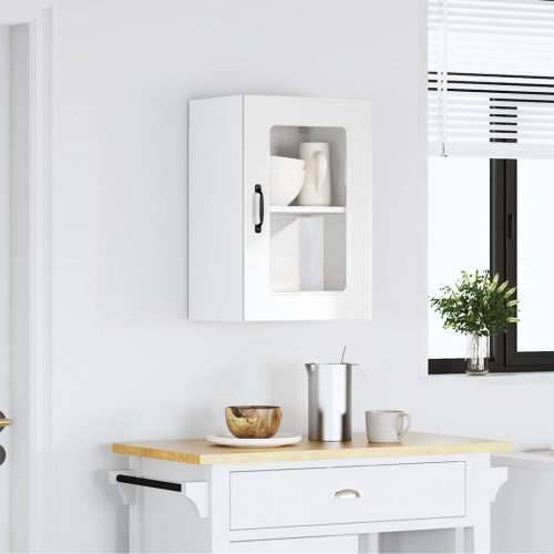 Kuhinjski zidni ormarić sa staklenim vratima Kalmar drveni - Visoko sjajno bijela 40 x 31 x 60 cm 1 1x wall glass cabinet (1 doo Cijena