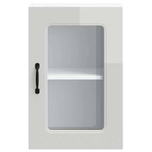 Kuhinjski zidni ormarić sa staklenim vratima Kalmar drveni - Visoko sjajno bijela 40 x 31 x 60 cm 1 1x wall glass cabinet (1 doo Cijena