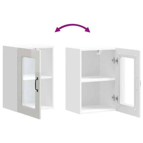 Kuhinjski zidni ormarić sa staklenim vratima Kalmar drveni - Visoko sjajno bijela 40 x 31 x 60 cm 1 1x wall glass cabinet (1 doo Cijena