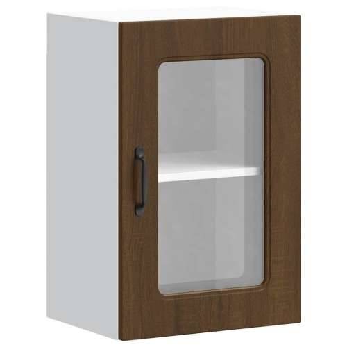 Kuhinjski zidni ormarić sa staklenim vratima Kalmar drveni - Smeđi hrast 40 x 31 x 60 cm 1 1x wall glass cabinet (1 door) Cijena