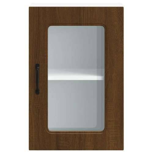 Kuhinjski zidni ormarić sa staklenim vratima Kalmar drveni - Smeđi hrast 40 x 31 x 60 cm 1 1x wall glass cabinet (1 door) Cijena