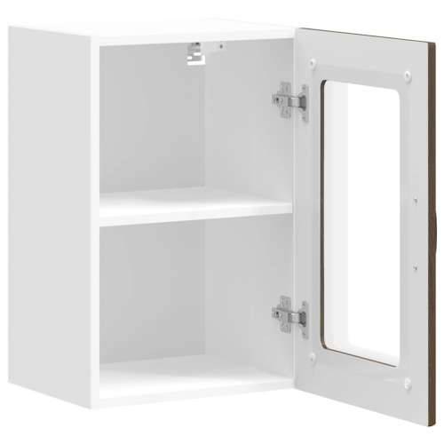 Kuhinjski zidni ormarić sa staklenim vratima Kalmar drveni - Smeđi hrast 40 x 31 x 60 cm 1 1x wall glass cabinet (1 door) Cijena