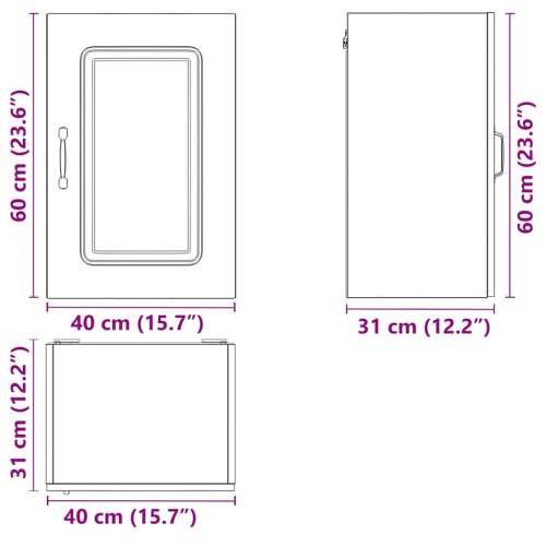 Kuhinjski zidni ormarić Kalmar crni konstruirano drvo - Crna 1 1 x zidni ormarić (1 vrata) 40 cm Cijena