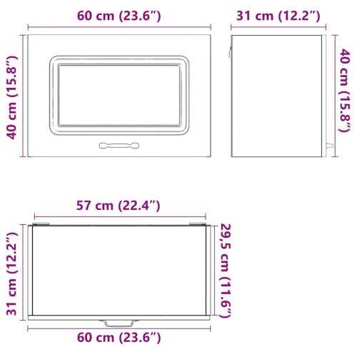 Kuhinjski zidni ormarić Kalmar bijeli konstruirano drvo - Bijela 1 1 x zidni ormarić (1 krilna vrata) 60 cm Cijena