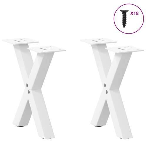 Noge za klub stolić u obliku slova X, 2 kom, bijele, 30 x (30-31) cm, čelik - Bijela 30 x (30-31) cm (40 mm) 2 1 Cijena