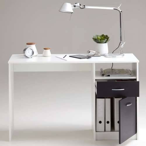 FMD radni stol s 1 ladicom 123 x 50 x 76,5 cm bijelo-crni Cijena