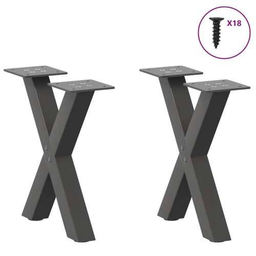 Noge za klub stolić u obliku slova X, 2 kom, antracit, 30 x (30-31) cm, čelik - Antracit 30 x (30-31) cm (40 mm) 2 1 Cijena