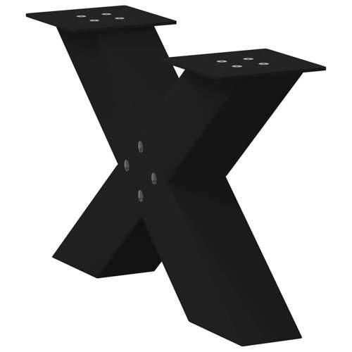 Noge za klub stolić u obliku slova X, 2 kom, crne, 60 x (30-31) cm, čelik - Crna 60 x (30-31) cm (80 mm) 2 1 Cijena