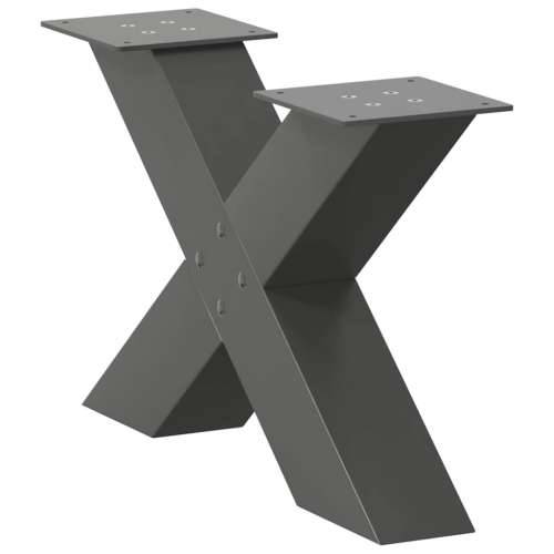 Noge za klub stolić u obliku slova X, 2 kom, antracit, 60 x (30-31) cm, čelik - Antracit 60 x (30-31) cm (80 mm) 2 1 Cijena