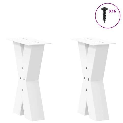Noge za klub stolić u obliku slova X, 2 kom, bijele, 28 x (42-43) cm, čelik - Bijela 28 x (42-43) cm (80 mm) 2 1 Cijena