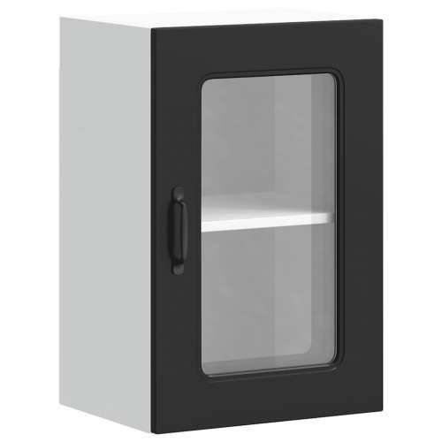 Kuhinjski zidni ormarić sa staklenim vratima Kalmar drveni - Crna 40 x 31 x 60 cm 1 1x wall glass cabinet (1 door) Cijena