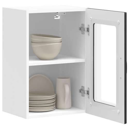 Kuhinjski zidni ormarić sa staklenim vratima Kalmar drveni - Crna 40 x 31 x 60 cm 1 1x wall glass cabinet (1 door) Cijena