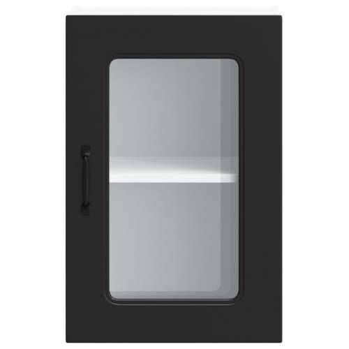 Kuhinjski zidni ormarić sa staklenim vratima Kalmar drveni - Crna 40 x 31 x 60 cm 1 1x wall glass cabinet (1 door) Cijena