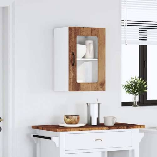 Kuhinjski zidni ormarić sa staklenim vratima Kalmar drveni - Staro drvo 40 x 31 x 60 cm 1 1x wall glass cabinet (1 door) Cijena