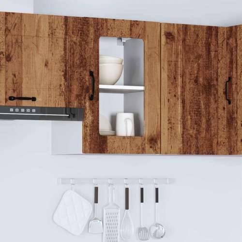 Kuhinjski zidni ormarić sa staklenim vratima Kalmar drveni - Staro drvo 40 x 31 x 60 cm 1 1x wall glass cabinet (1 door) Cijena