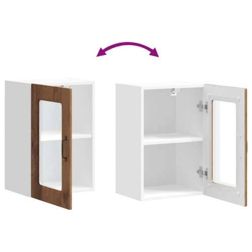 Kuhinjski zidni ormarić sa staklenim vratima Kalmar drveni - Staro drvo 40 x 31 x 60 cm 1 1x wall glass cabinet (1 door) Cijena