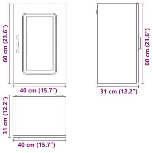 Kuhinjski zidni ormarić Kalmar boja hrasta konstruirano drvo - Smeđi hrast 40 x 31 x 60 cm 1 1x wall cabinet (1 door) Cijena