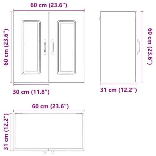 Kuhinjski zidni ormarić Kalmar bijeli konstruirano drvo - Bijela 1 1 x zidni ormarić (2 vrata) 60 cm Cijena