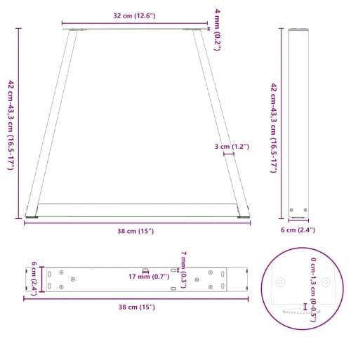 Noge za blagovaonski stol V-oblika 2 kom bijele 38x(42-43,3) cm - Bijela 38 x (42-43.3) cm 2 1 Cijena