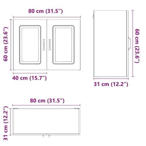 Kuhinjski zidni ormarić Kalmar boja hrasta konstruirano drvo - Sivi hrast sonoma 1 1 x zidni ormarić (2 vrata) 80 cm Cijena