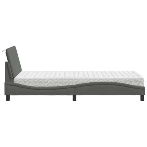 Krevet s madracem tamnosivi 90 x 190 cm od tkanine - Tamno siva 90 x 190 cm Cijena