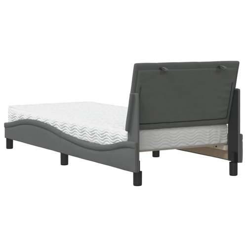 Krevet s madracem tamnosivi 90x200 cm od tkanine - Tamno siva 90 x 200 cm Cijena