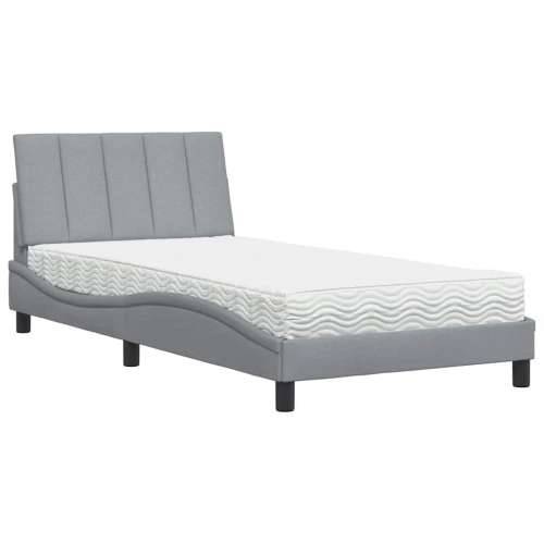 Krevet s madracem svjetlosivi 100x200 cm od tkanine - Svjetlosiva 100 x 200 cm Cijena