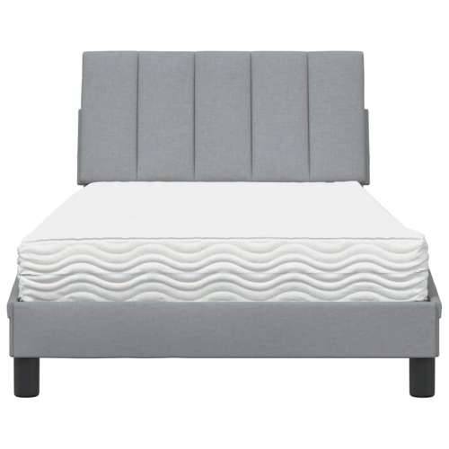 Krevet s madracem svjetlosivi 100x200 cm od tkanine - Svjetlosiva 100 x 200 cm Cijena