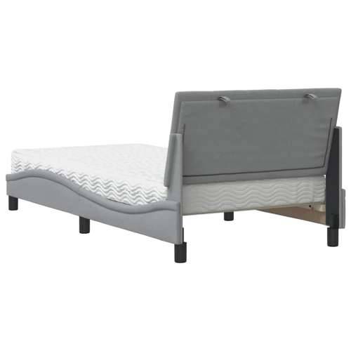 Krevet s madracem svjetlosivi 100x200 cm od tkanine - Svjetlosiva 100 x 200 cm Cijena