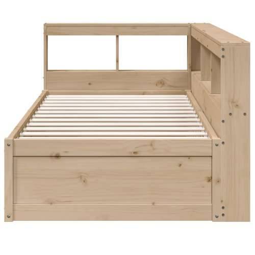 Krevet s regalom za knjige bez madraca 75x190 cm borovina - Prirodna 75 x 190 cm Cijena