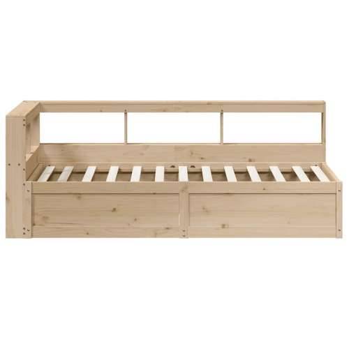 Krevet s regalom za knjige bez madraca 75x190 cm borovina - Prirodna 75 x 190 cm Cijena