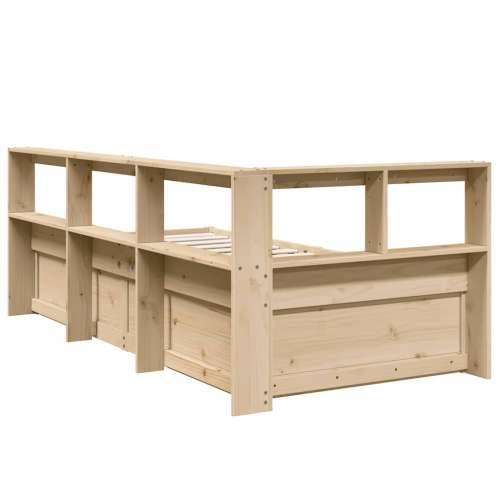 Krevet s regalom za knjige bez madraca 75x190 cm borovina - Prirodna 75 x 190 cm Cijena