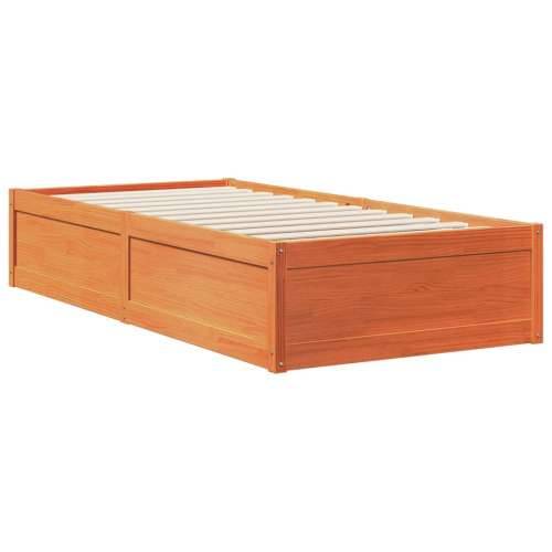 Krevet s regalom za knjige bez madraca 75 x 190 cm od borovine - Voštano smeđa 75 x 190 cm Cijena
