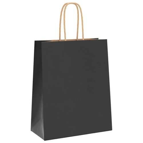 Papirnate vrećice 250 kom s ručkama crne 18x8x22 cm - Crna 18 x 8 x 22 cm 250 Cijena